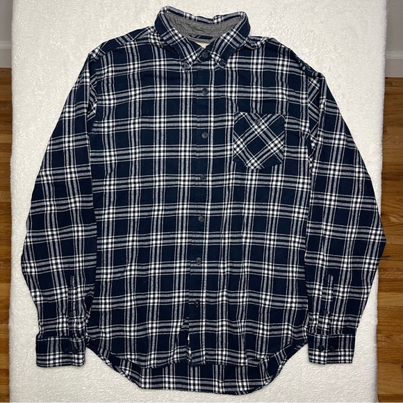 Original Weatherproof Navy Plaid Button Up Size L - Picture 1 of 4